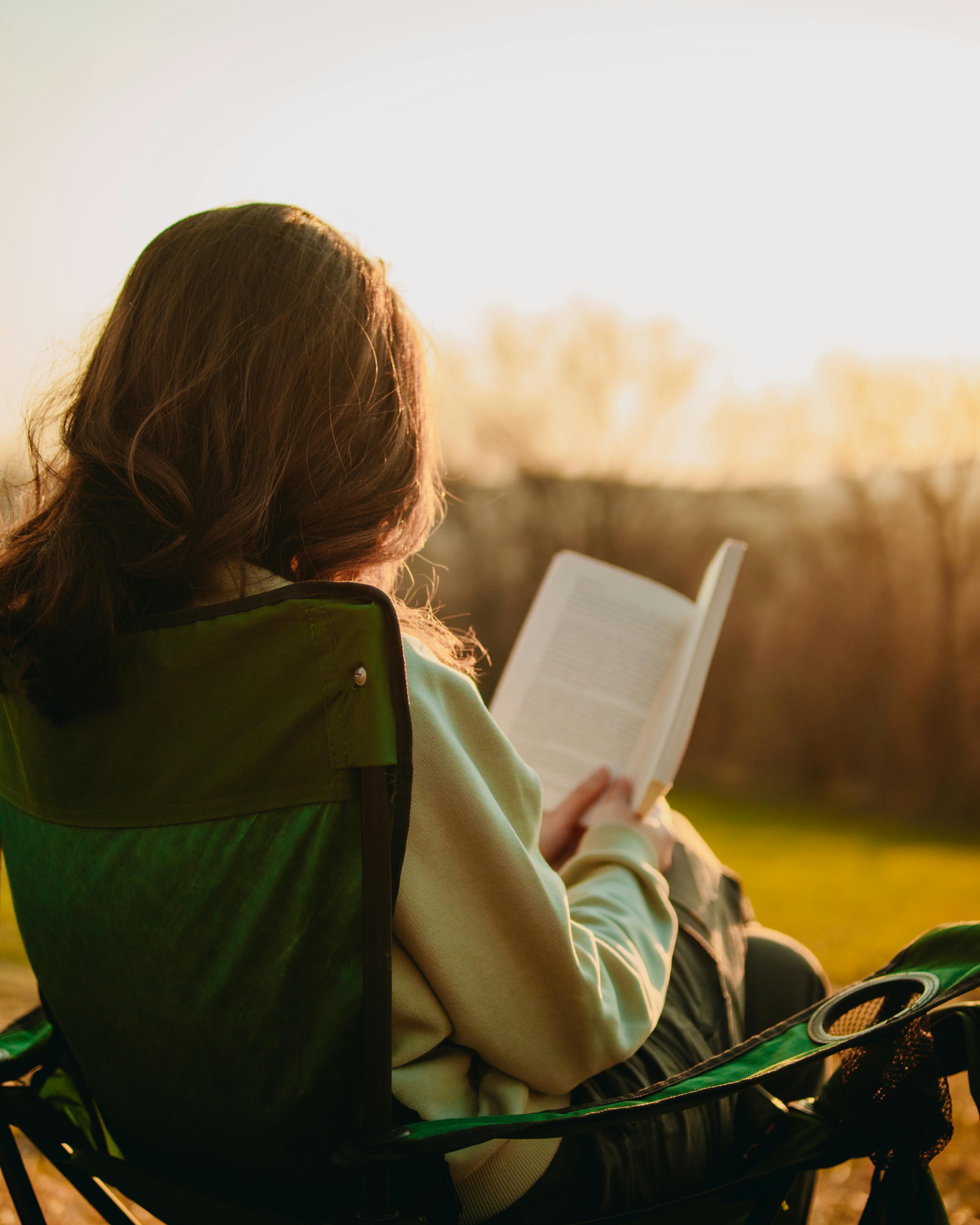 Lady reading with Bible