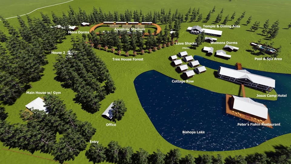 The 3D plan of the future Jesus Camp Resort